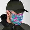 Pink Tropical Palm Leaves Hawaiian Pattern Print Face Mask-grizzshop