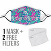 Pink Tropical Palm Leaves Hawaiian Pattern Print Face Mask-grizzshop