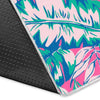 Pink Tropical Palm Leaves Hawaiian Pattern Print Floor Mat-grizzshop