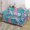 Pink Tropical Palm Leaves Hawaiian Pattern Print Loveseat Cover-grizzshop