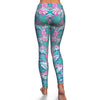 Pink Tropical Palm Leaves Hawaiian Pattern Print Pattern Women Leggings-grizzshop