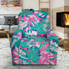 Pink Tropical Palm Leaves Hawaiian Pattern Print Recliner Cover-grizzshop