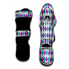 Pink White And Green Argyle Print Pattern Muay Thai Shin Guards-grizzshop