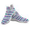 Pink White And Green Argyle Print Pattern White Athletic Shoes-grizzshop