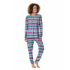 Pink White And Green Argyle Print Pattern Women's Pajamas-grizzshop