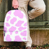 Pink White Cow Print Backpack-grizzshop