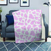 Pink White Cow Print Blanket-grizzshop