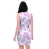 Pink White Cow Print Bodycon Dress-grizzshop