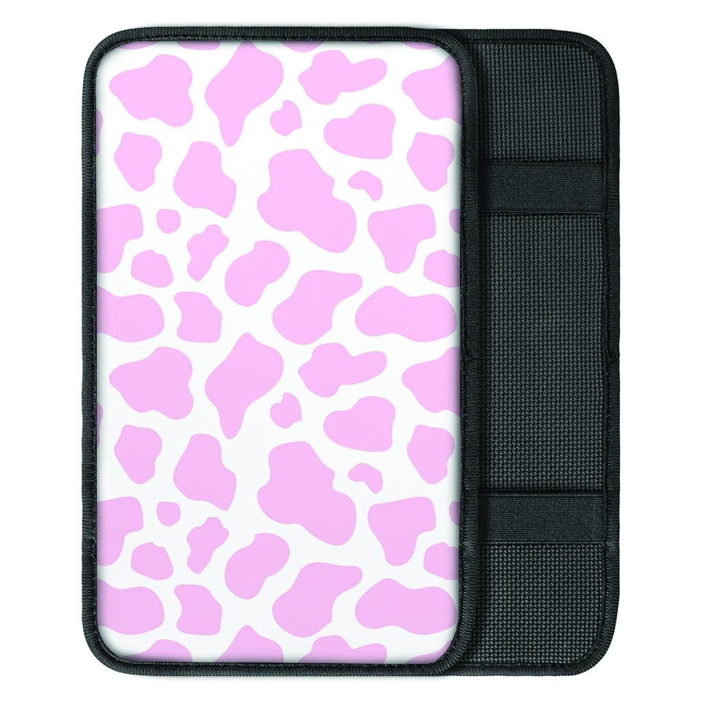 Pink White Cow Print Car Console Cover-grizzshop