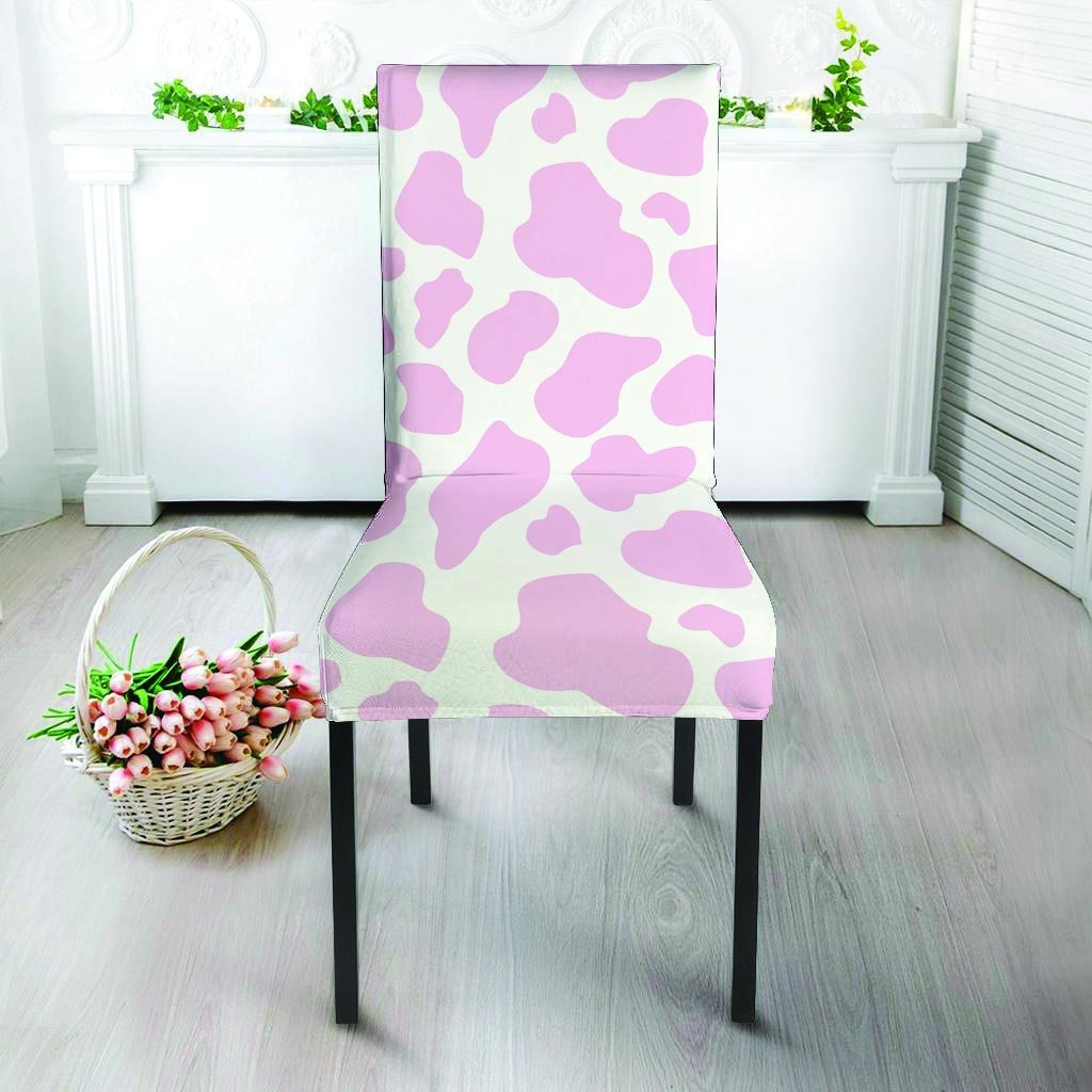 Pink White Cow Print Chair Cover-grizzshop