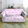 Pink White Cow Print Loveseat Cover-grizzshop