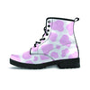 Pink White Cow Print Men's Boots-grizzshop