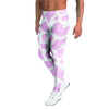 Pink White Cow Print Men's Leggings-grizzshop