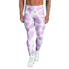 Pink White Cow Print Men's Leggings-grizzshop