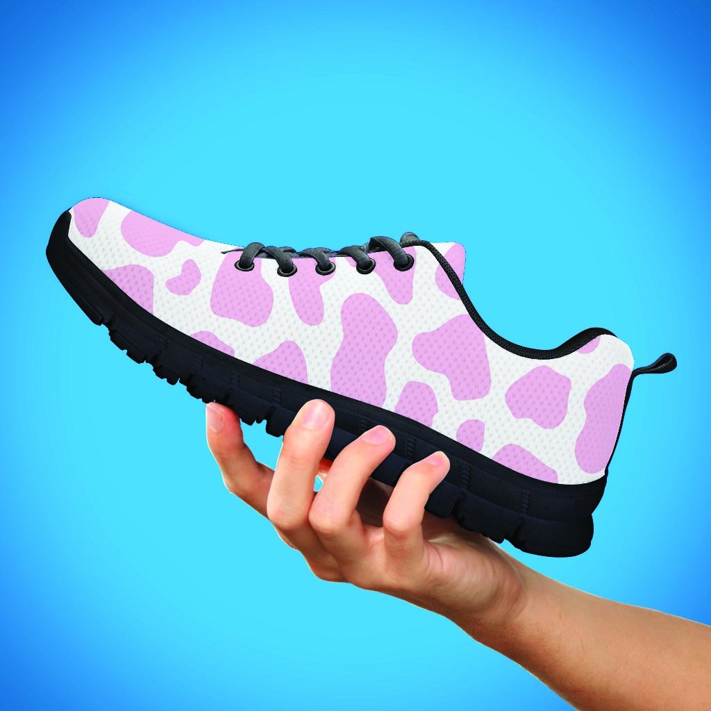 Pink White Cow Print Men's Sneakers-grizzshop