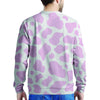 Pink White Cow Print Men's Sweatshirt-grizzshop