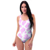 Pink White Cow Print One Piece Swimsuite-grizzshop