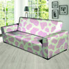 Pink White Cow Print Sofa Cover-grizzshop