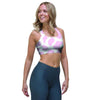 Pink White Cow Print Sports Bra-grizzshop