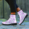 Pink White Cow Print Women's Boots-grizzshop