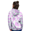 Pink White Cow Print Women's Hoodie-grizzshop