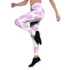 Pink White Cow Print Women's Leggings-grizzshop