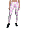 Pink White Cow Print Women's Leggings-grizzshop