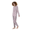 Pink White Cow Print Women's Pajamas-grizzshop