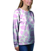 Pink White Cow Print Women's Sweatshirt-grizzshop