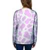 Pink White Cow Print Women's Sweatshirt-grizzshop