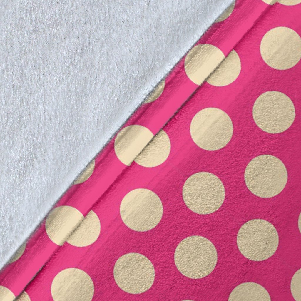 Pink White Polka dot Pattern Print Blanket-grizzshop
