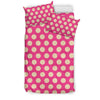 Pink White Polka dot Pattern Print Duvet Cover Bedding Set-grizzshop