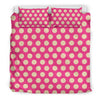 Pink White Polka dot Pattern Print Duvet Cover Bedding Set-grizzshop