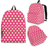 Pink White Polka dot Pattern Print Premium Backpack-grizzshop