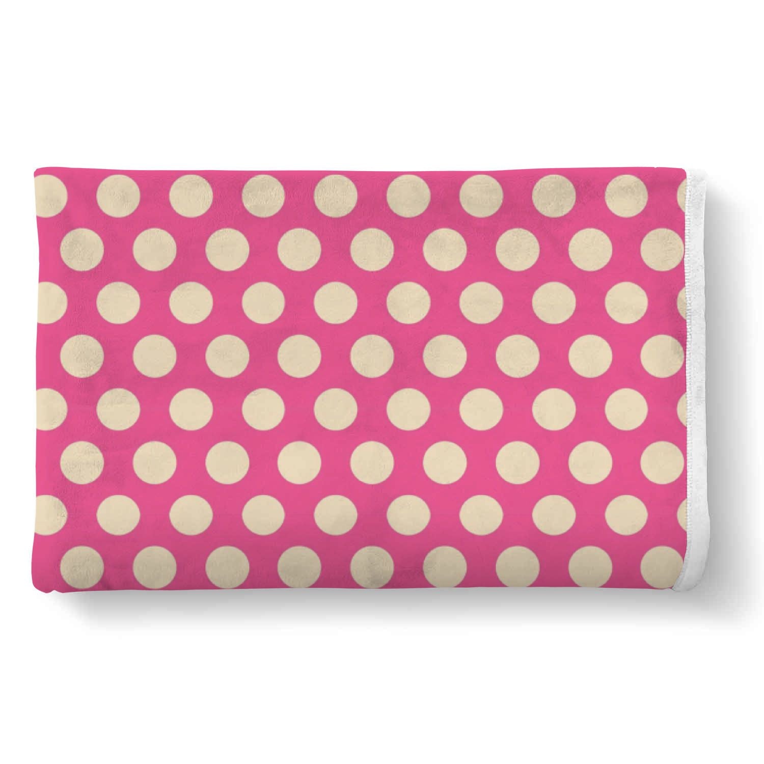 Pink White Polka dot Pattern Print Throw Blanket-grizzshop