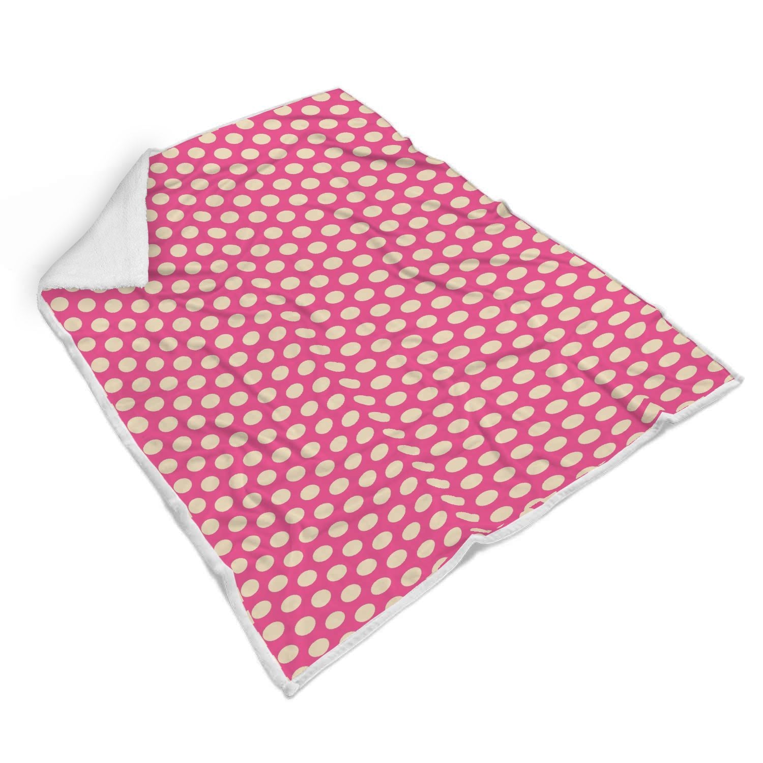 Pink White Polka dot Pattern Print Throw Blanket-grizzshop