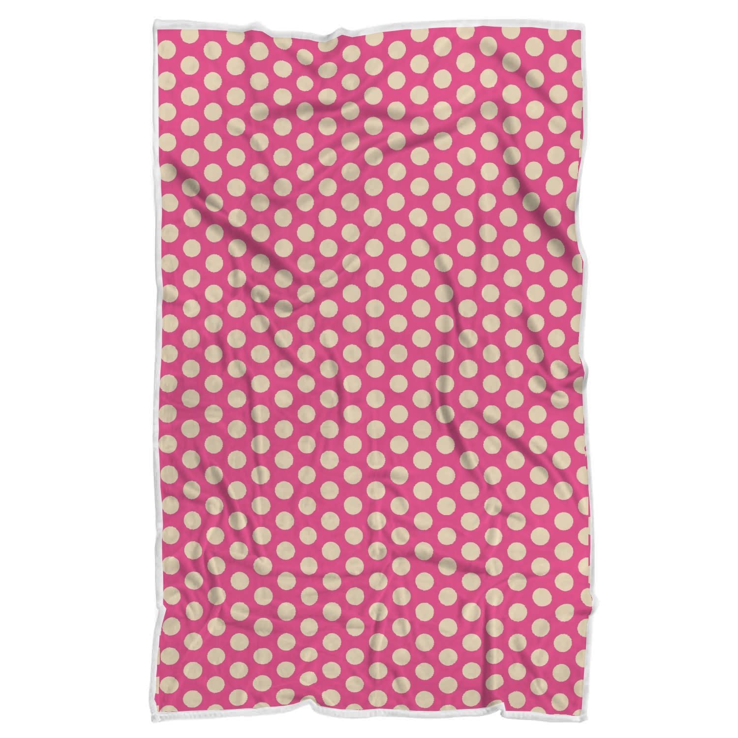 Pink White Polka dot Pattern Print Throw Blanket-grizzshop