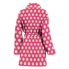 Pink White Polka dot Pattern Print Women Long Robe-grizzshop