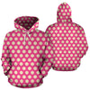 Pink White Polka dot Pattern Print Women Men Pullover Hoodie-grizzshop