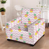 Pink Zig Zag Pineapple Print Armchair Cover-grizzshop