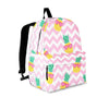 Pink Zig Zag Pineapple Print Backpack-grizzshop