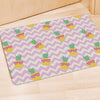 Pink Zig Zag Pineapple Print Door Mat-grizzshop