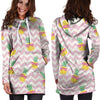 Pink Zig Zag Pineapple Print Hoodie Dress-grizzshop