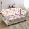 Pink Zig Zag Pineapple Print Loveseat Cover-grizzshop