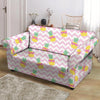 Pink Zig Zag Pineapple Print Loveseat Cover-grizzshop