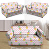 Pink Zig Zag Pineapple Print Loveseat Cover-grizzshop