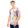 Pink Zig Zag Pineapple Print Men T Shirt-grizzshop