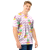 Pink Zig Zag Pineapple Print Men T Shirt-grizzshop