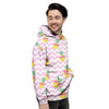 Pink Zig Zag Pineapple Print Men's Hoodie-grizzshop