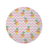 Pink Zig Zag Pineapple Print Round Rug-grizzshop